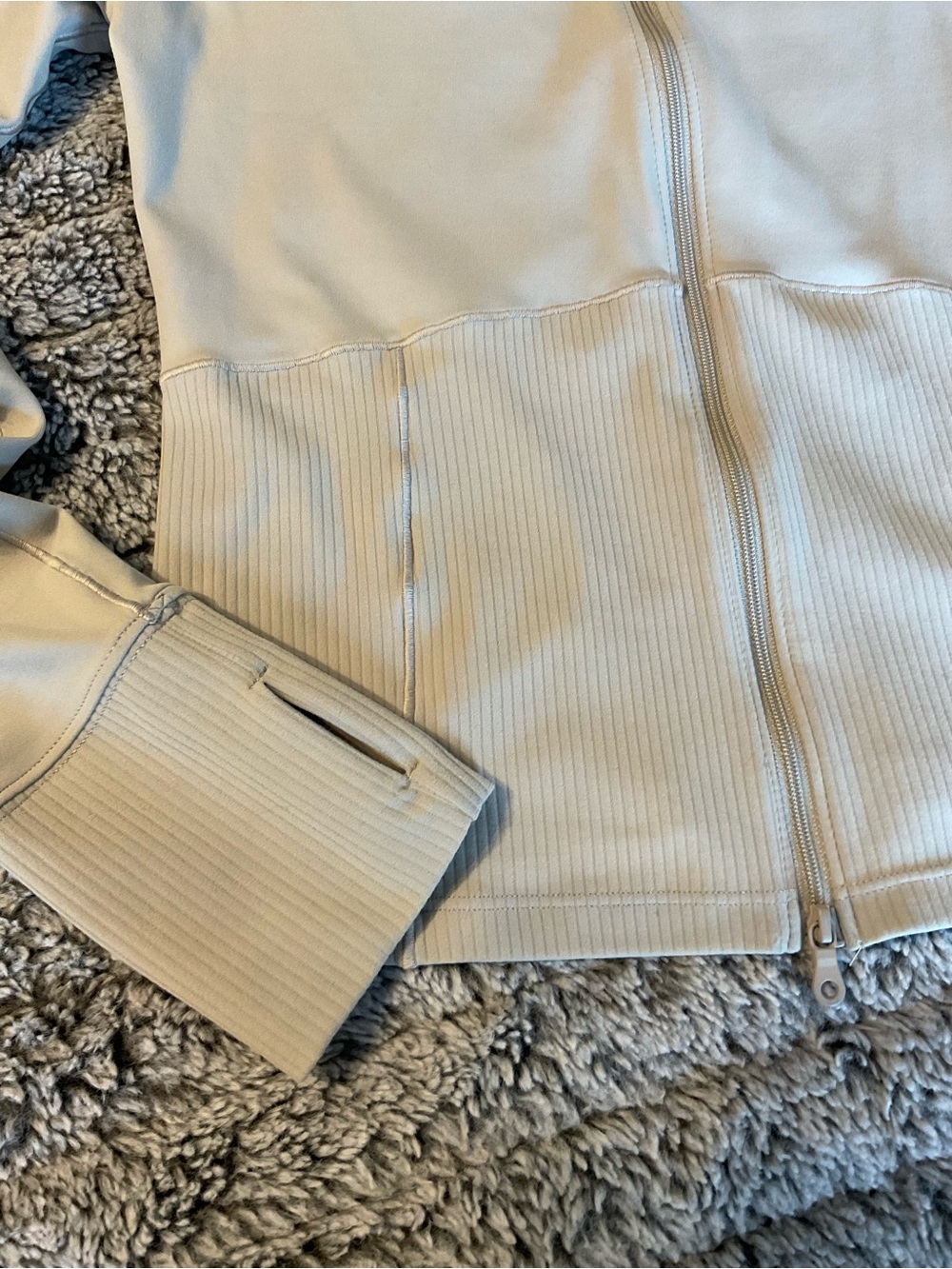 Brand new! Light Beige Offline Ribbed Zip-Up Jacket